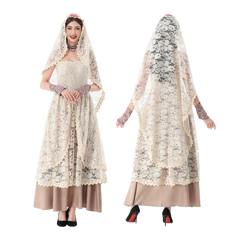 Wedding Dress - Women Vintage Lace Maxi Dress with