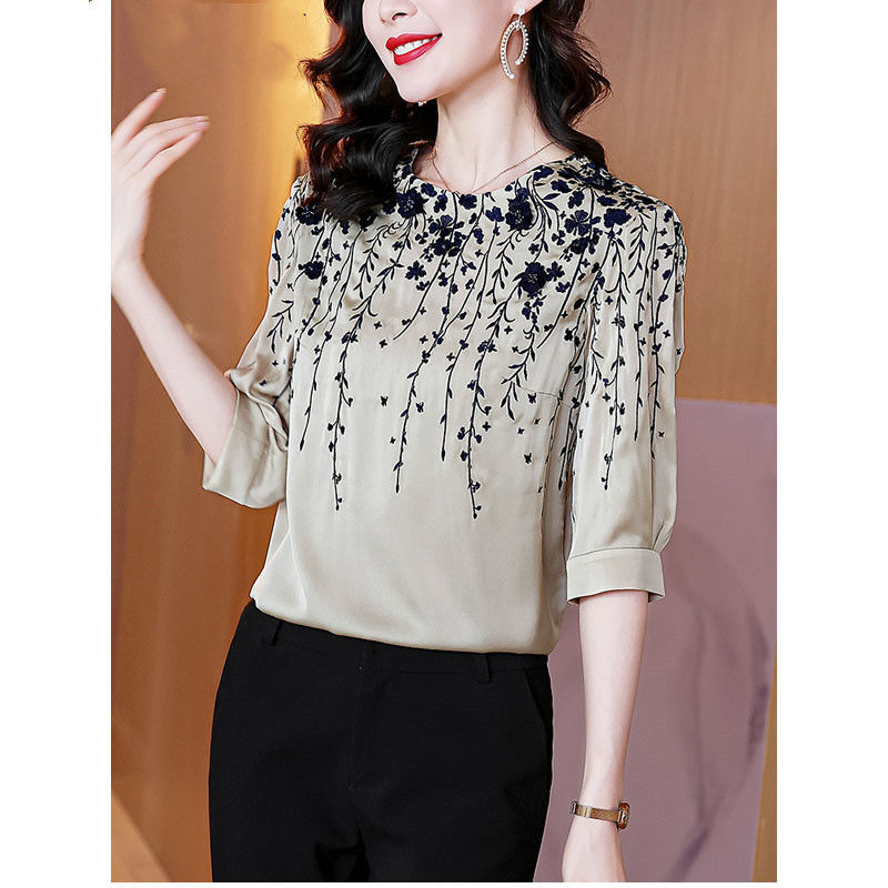 Đầm Nữ Lụa Satin Áo Kiểu Cổ Tr - đánh giá và giá Silk Blouse