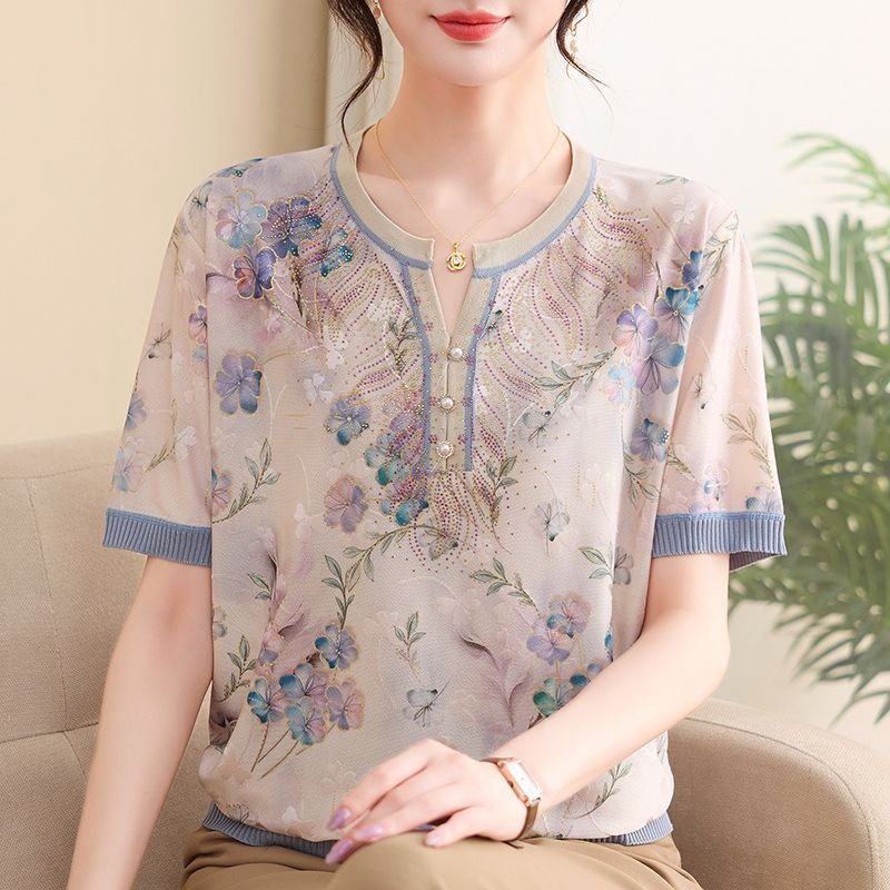 Elegant Mom Women Ice Silk Kni - đánh giá và giá Silk Blouse