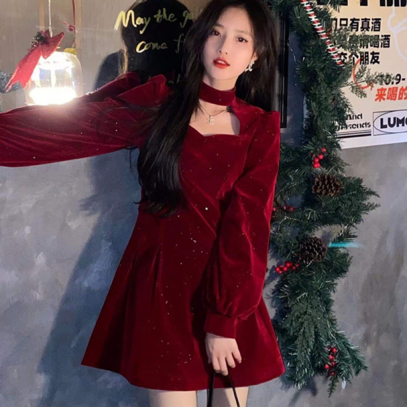 Fine Sparkling Velvet Dress Wo - đánh giá và giá Women'S Red Formal Wear